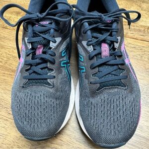 ASICS Women's Athletic Shoes - Navy with Pink and Blue Accents. Size US 8.5